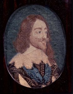 チャールズ1世（1600-49）の肖像（1641年頃）（刺繍入り 作： Wenceslaus (after) Hollar