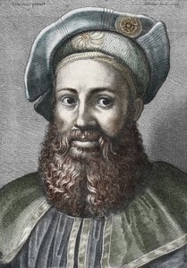 Retrato de Pietro Aretino (1492-1556) (Aretin), poeta italiano (Retrato do poeta italiano Pietro Aretino) Gravura Colecção Particular 作： Wenceslaus (after) Hollar
