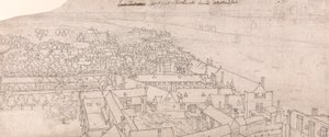 セント メアリーズからの眺め、サザーク、ウェストミンスターを望む 作： Wenceslaus Hollar