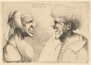向かい合って変形したカップル、1645。 作： Wenceslaus Hollar