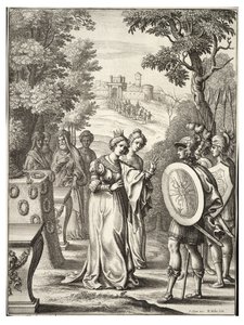 アイネイアースとアンドロマケの出会い 作： Wenceslaus Hollar