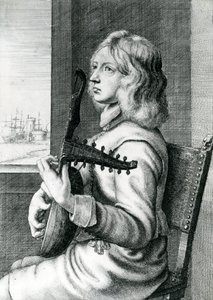 バロックリュート奏者 作： Wenceslaus Hollar