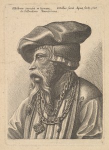 鎖のネックレスをした髭面の男 1647年 作： Wenceslaus Hollar
