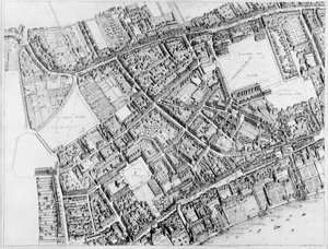 ロンドンの西中央地区の鳥瞰図、1660-6