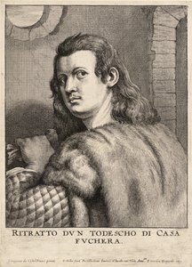 Buffalmaccoまたは「Todescho di Casa Fuchera」。ステート3 作： Wenceslaus Hollar