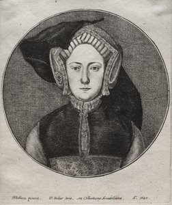 アラゴンのキャサリン、1647年。 作： Wenceslaus Hollar