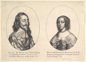 チャールズ1世とヘンリエッタマリア、1641年。 作： Wenceslaus Hollar