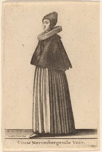 ニュルンベルク市民の妻 作： Wenceslaus Hollar