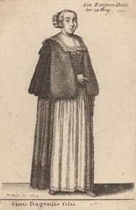 Ciuis Pragensis Filia, 1643年。 作： Wenceslaus Hollar