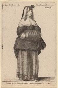 アントワープの市民または商人の妻 作： Wenceslaus Hollar