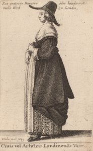 Ciuis vel Artificis Londinensis Vxor, 1643. 作： Wenceslaus Hollar