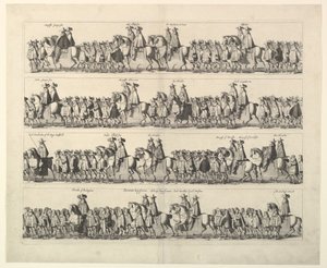 ロンドンを通るチャールズ2世の戴冠式行列、1662年。 作： Wenceslaus Hollar