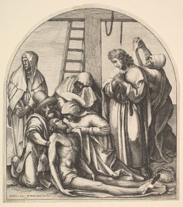 ホルバイン、1640年後の十字架からの降下。 作： Wenceslaus Hollar