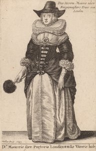 Dni Maioris sive Praetoris Londinensis Vxoris Hab:、1649年。 作： Wenceslaus Hollar