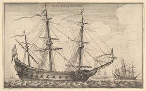 オランダ軍艦、1647年。 作： Wenceslaus Hollar