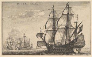 オランダの軍艦オランダの軍艦、1647年。 作： Wenceslaus Hollar