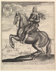 馬に乗ったエセックス伯爵、1643年。 作： Wenceslaus Hollar