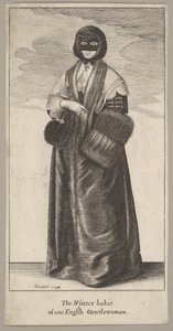 イングリッシュレディーインウィンターコスチュームイングリッシュジェントルウーマンの冬の習慣、1644年。 作： Wenceslaus Hollar