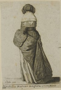 冬服を着たイギリスの貴婦人 作： Wenceslaus Hollar