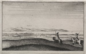 英語ビュー：ポーツマスからのワイト島。 作： Wenceslaus Hollar