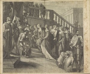 アハシュエロスの前のエステル 作： Wenceslaus Hollar