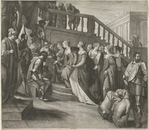 アハシュエロスの前のエステル 作： Wenceslaus Hollar