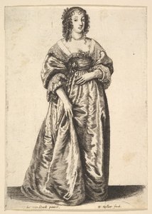 1625-77年に立っている女性の図。