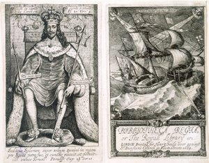 「Bibliotheca Regia、または王立図書館」の前絵とタイトルページ、1659年（エッチングと彫刻） 作： Wenceslaus Hollar