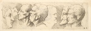 頭の研究、1625-77 作： Wenceslaus Hollar