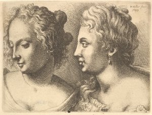 1645年、2人の若い女性の頭。