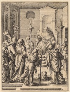 アンナスの前のイエス 作： Wenceslaus Hollar
