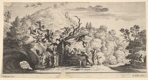 イエスは天使たちによって仕えられました、1652年。 作： Wenceslaus Hollar