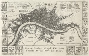ロンドン、1666年の火の前 作： Wenceslaus Hollar