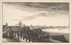 アランデルハウスからのロンドン、コピー、17世紀。 作： Wenceslaus Hollar