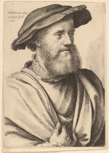 ハンス・ホルバイン、1646年、右向きのひげを生やした男。 作： Wenceslaus Hollar