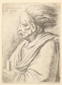 1648年に左半分の長さで、似顔絵の特徴と後ろに髪が流れている男性。 作： Wenceslaus Hollar
