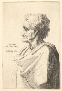 クローク、1625-77から手を出して左に悲惨な表情を持つ男。 作： Wenceslaus Hollar