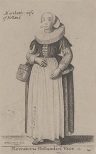 オランダの行進者の妻（オランダの商人の妻） 作： Wenceslaus Hollar