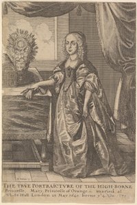 メアリー、プリンセスオブオレンジ、1625-77年。 作： Wenceslaus Hollar