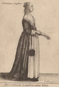 Mercatoris Londinensis Filia, 1643年。 作： Wenceslaus Hollar