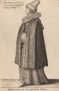 Mercatoris Pragensis Vxor, 1642年。 作： Wenceslaus Hollar