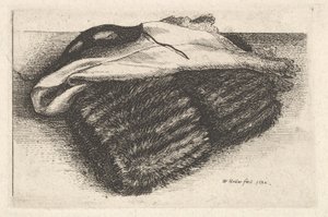 マフ、白いハンカチとマスク、1642年。 作： Wenceslaus Hollar