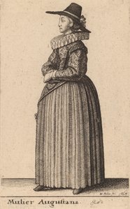 アウグストゥスの女性、1643 年。 作： Wenceslaus Hollar