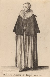 アッパーオーストリアの女性、1643年。 作： Wenceslaus Hollar