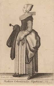 ケルン出身の女性、エクスパティア人、1643年。 作： Wenceslaus Hollar