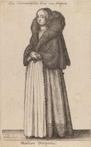 ムリエ・ディエパナ、1649年 作： Wenceslaus Hollar