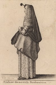 Mulier Generosa Brabantica, 1643年。 作： Wenceslaus Hollar