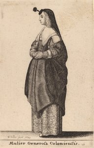 Mulier Generosa Coloniensis, 1643年。 作： Wenceslaus Hollar