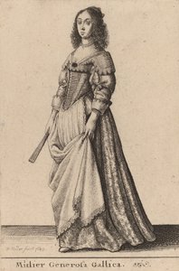 Mulier Generosa Gallica, 1643年。 作： Wenceslaus Hollar