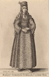 Mulier Generosa Graeca in Civitate Pera, 1644年。 作： Wenceslaus Hollar